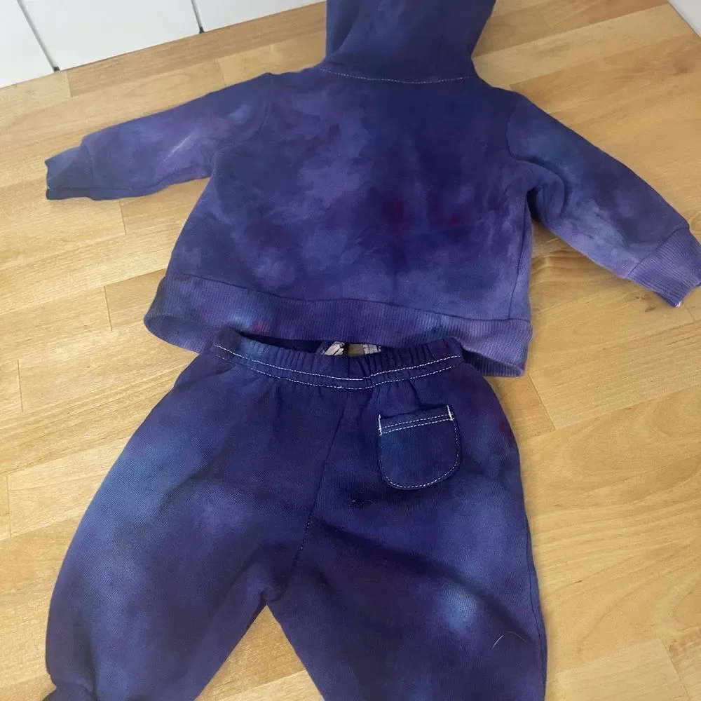 4- full outfits Hand dyed new baby girl outfit set